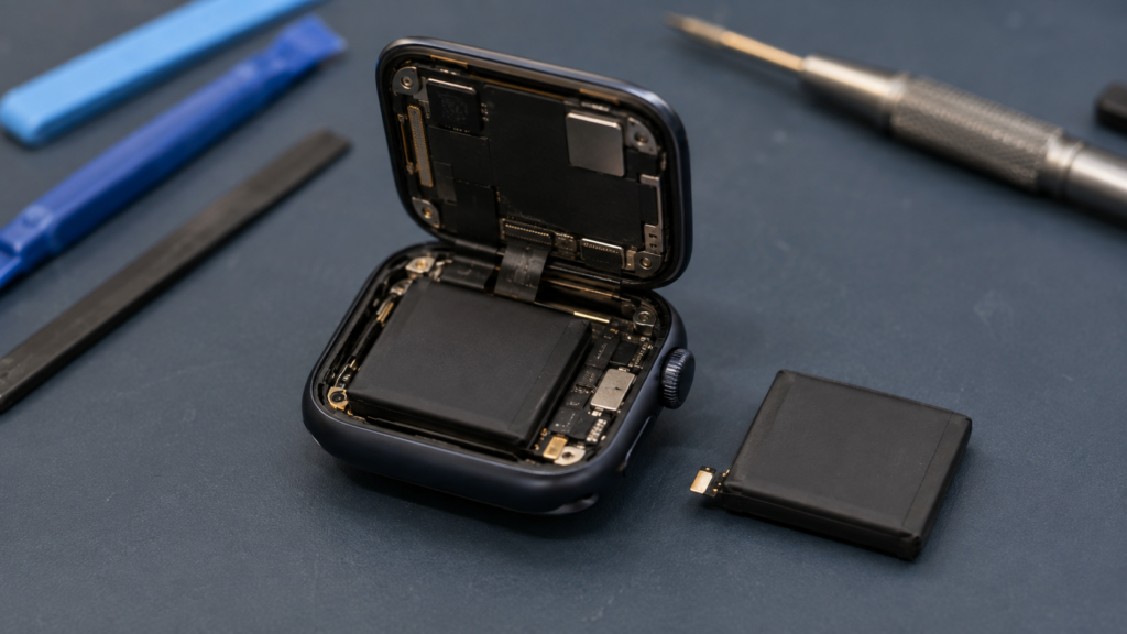 現在の画像に代替テキストがありません。ファイル名: Apple-Watch-Series-8（41mm）バッテリー交換-画像.png