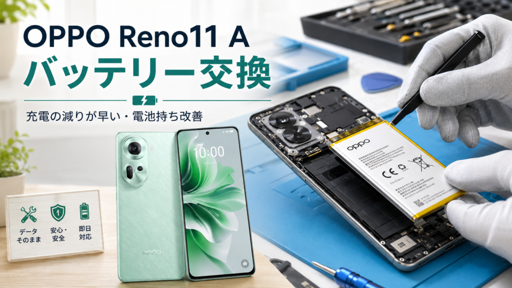 現在の画像に代替テキストがありません。ファイル名: OPPO-Reno11-A-バッテリー交換.png